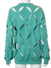 Geometric Cut Out Loose T-Shirt