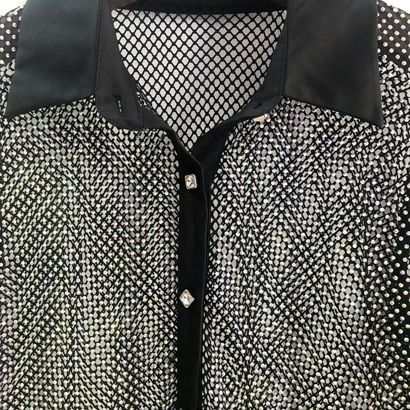 Diamond Hollow Rhinestone Shirt