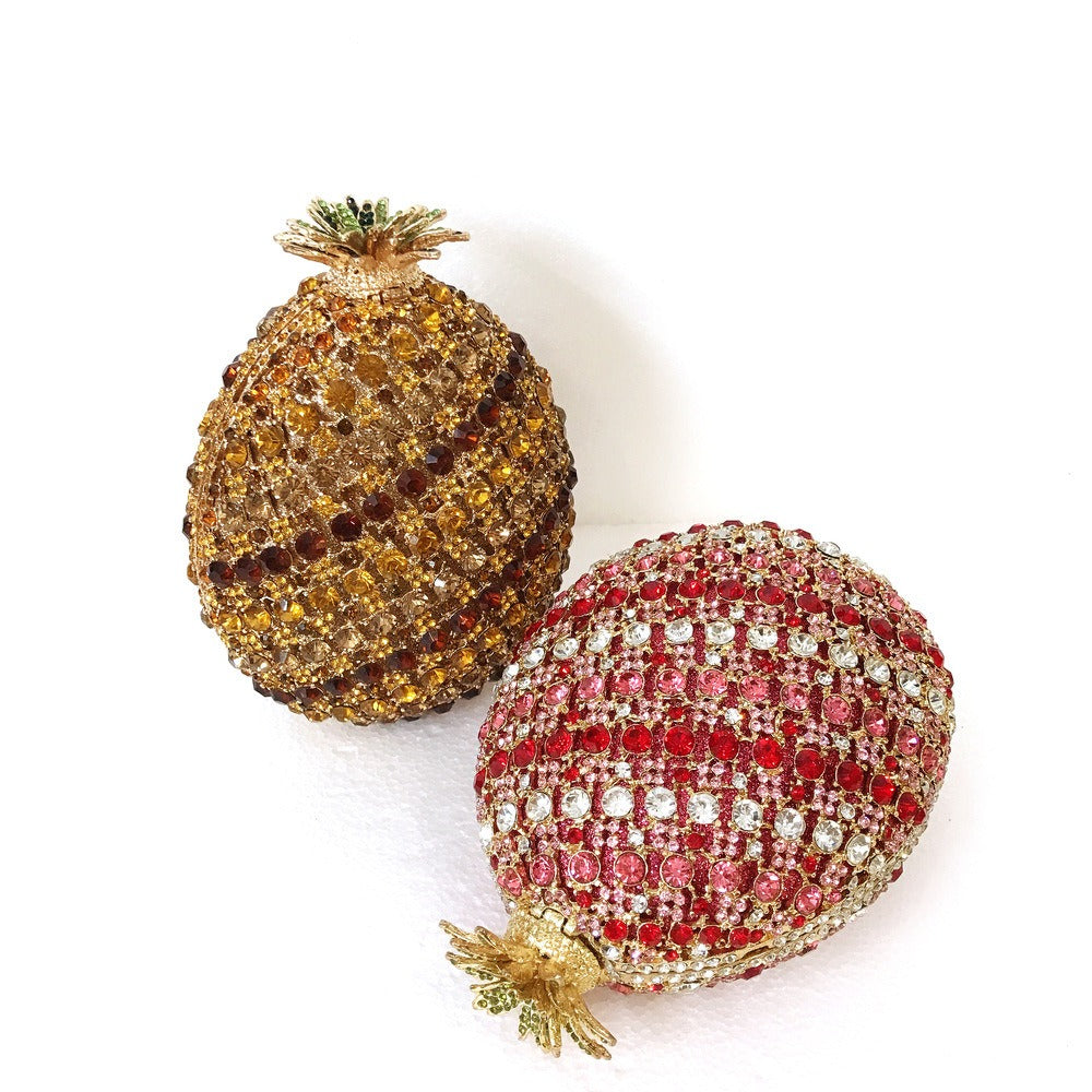 Rhinestones Pineapple Shaped Clutch Bag