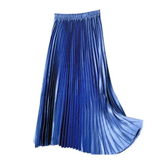 Pleated High-Waist Midi Skirt