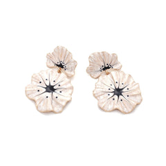 Alloy Drip Oil Flower Earrings