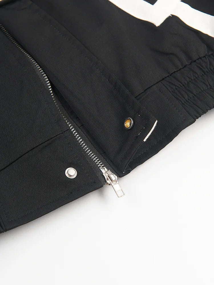 Contrast Accents Zip-Up Jacket