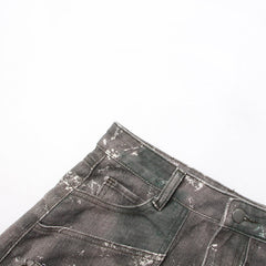 Camouflage Tie Waist Pocket Hip Hugging Denim Skirt