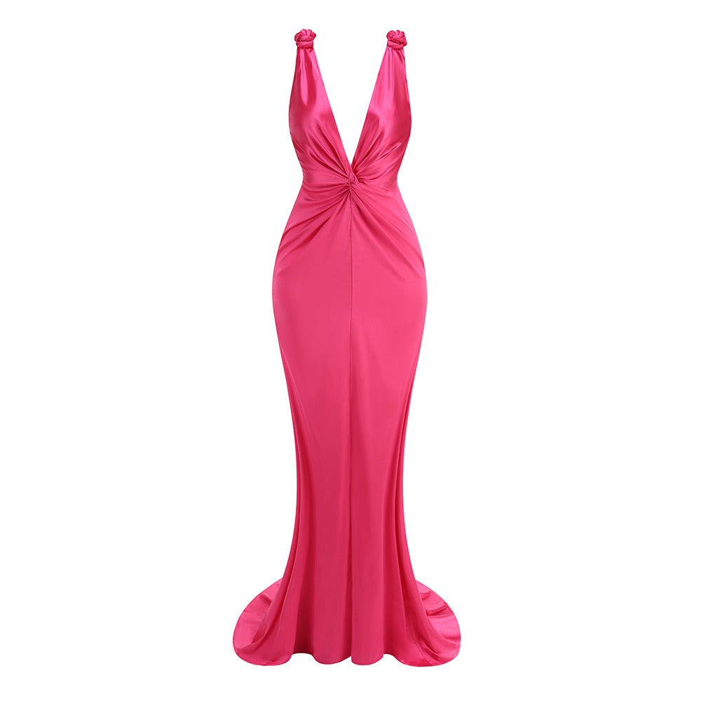 Sexy V-Neck Sleeveless Backless Slim Fit Maxi Dress