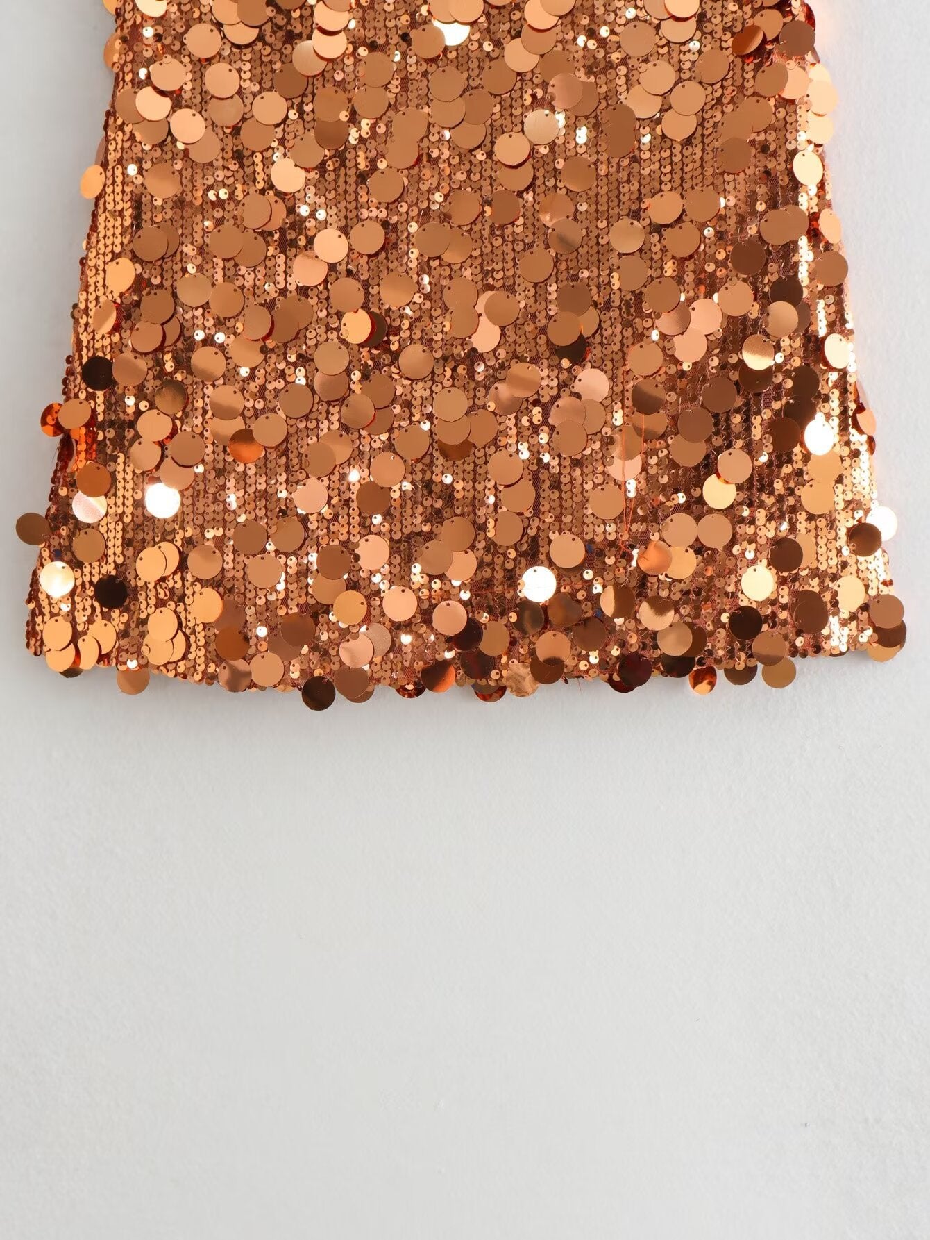 Gold Sequins Embellished Mini Skirt