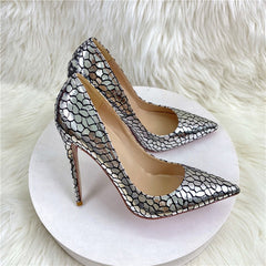 Stone Pattern Pointed Toes Stilettos