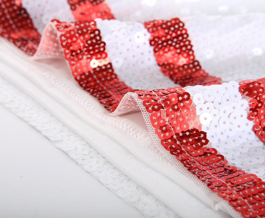White Sequined Loose Rugby Jersey