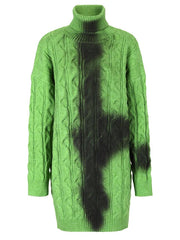 Tainted Turtleneck Knit Sweater Dress