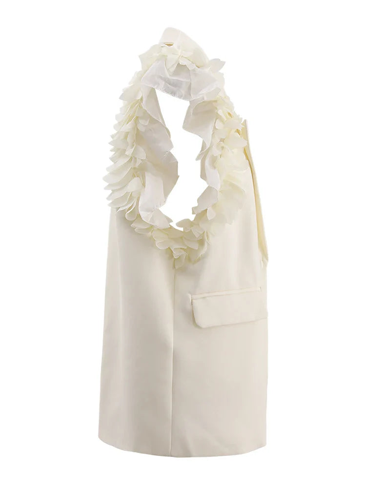 Fungus Edge Splicing Double Breasted Suit Vest