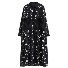 Splicing Large Pocket Retro Midi A-Line Dress