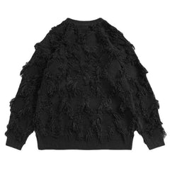 Fringe Round Neck Knitted Sweater