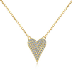 Pendant Heart-Shaped Zircon Necklace