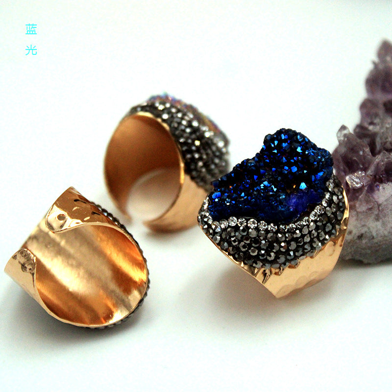 Crystal Clusters Adjustable Ring