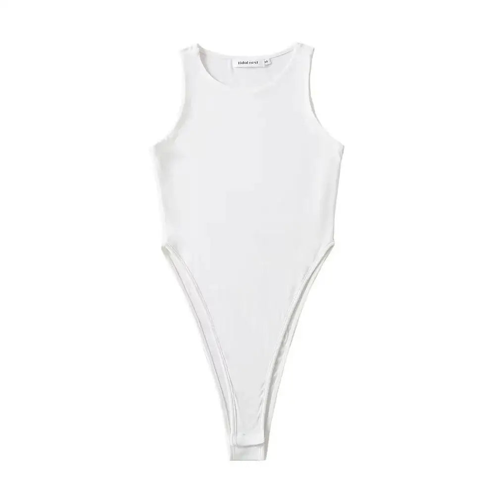 O-neck Sleeveless Stretchable Bodysuits Top