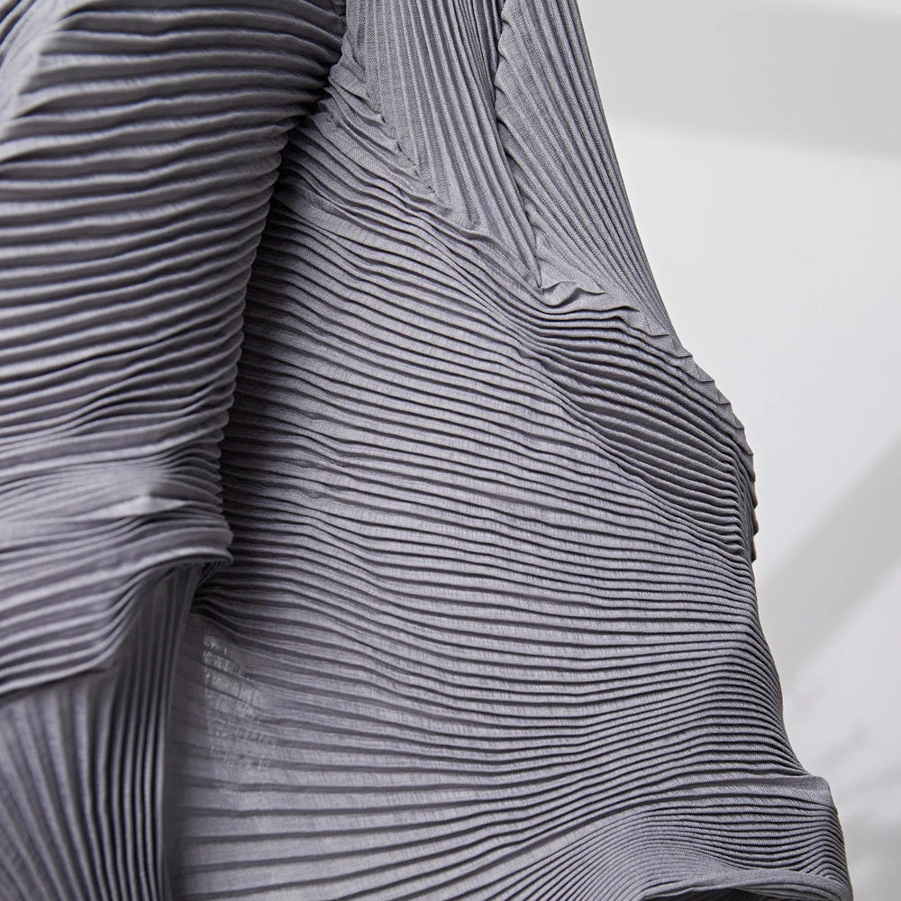 Pleated Structured Draped Skirt