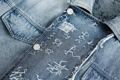 Denim Letter Pattern Jacket