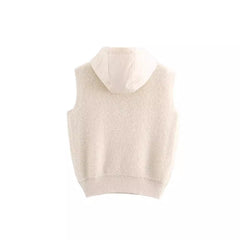 Thick Casual Half Zipper Hooded Knitted Vest