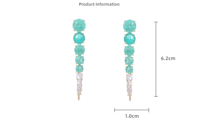 Ice Cracked Zircon Long Earrings