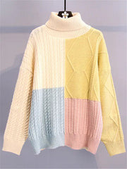 Pastels Turtleneck Knitted Sweater