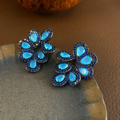 Water Drop Petals Diamond Stud Earrings