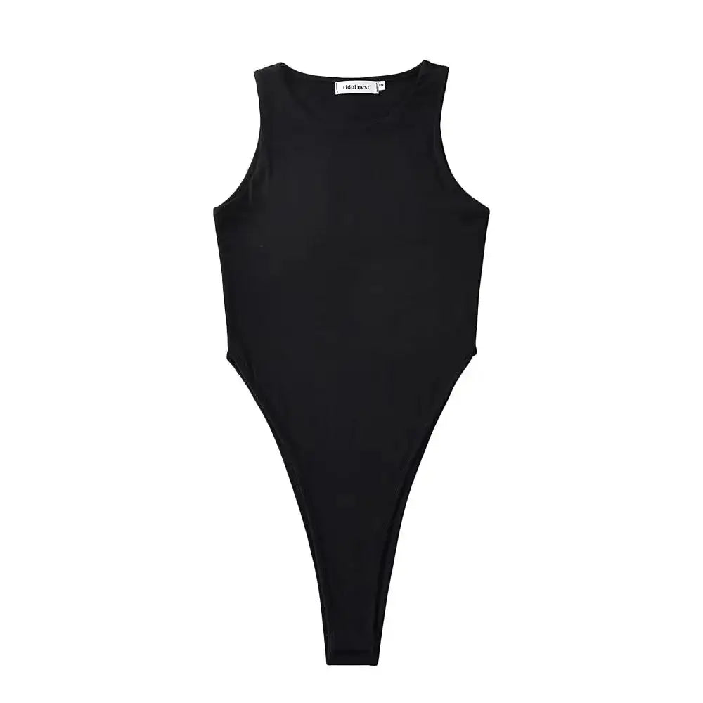 O-neck Sleeveless Stretchable Bodysuits Top