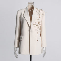 Splicing 3D Butterfly Solid Blazer