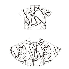 Squiggles Top+Skirt Pleated Set