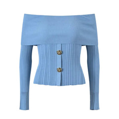 Solid Slash Neck Pullover Top