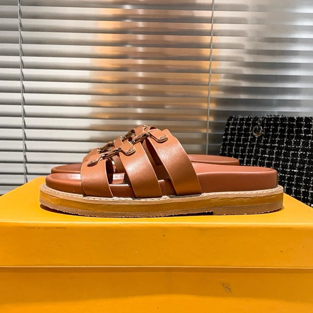 Open Toe Flat Platform Rome Sandals