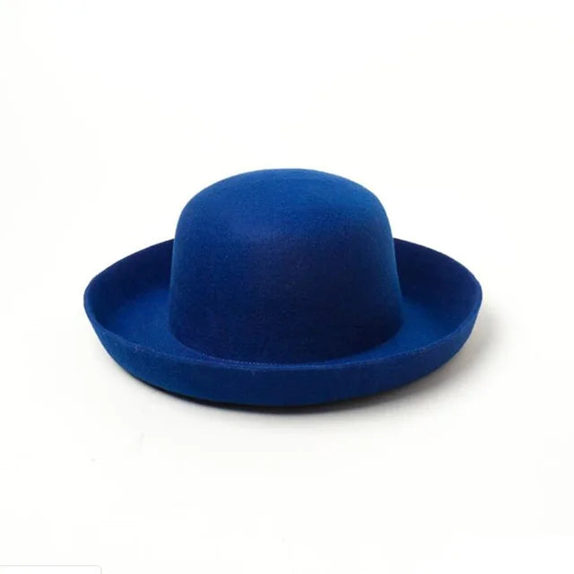 Solid Retro Dome Curled Wool Hat