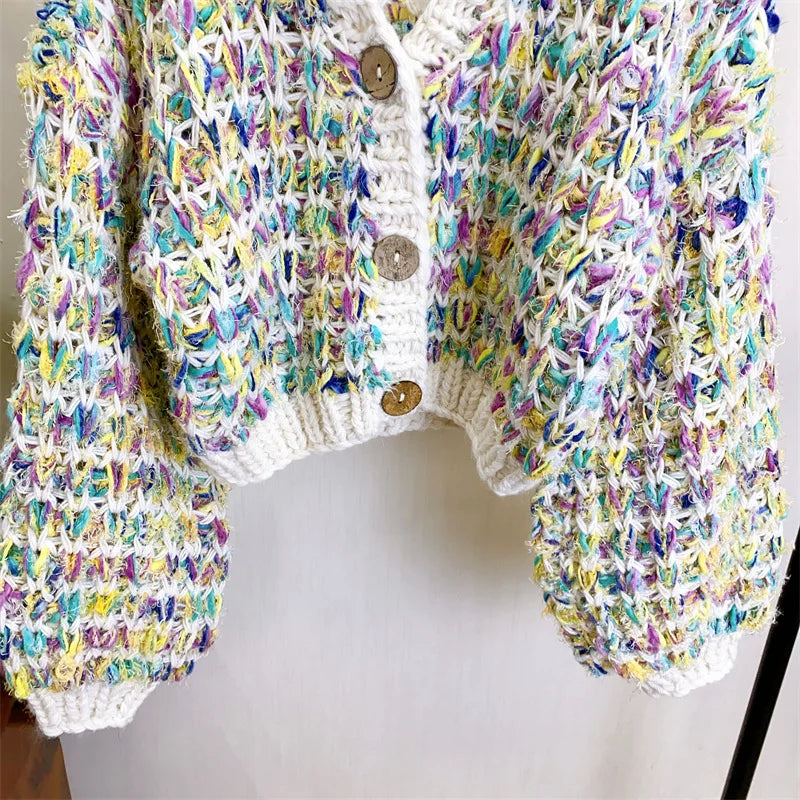 Multicolor Chunky Knitted Cardigan