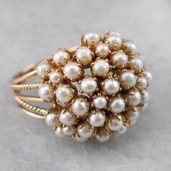 Hollowed Out Pearl Ring