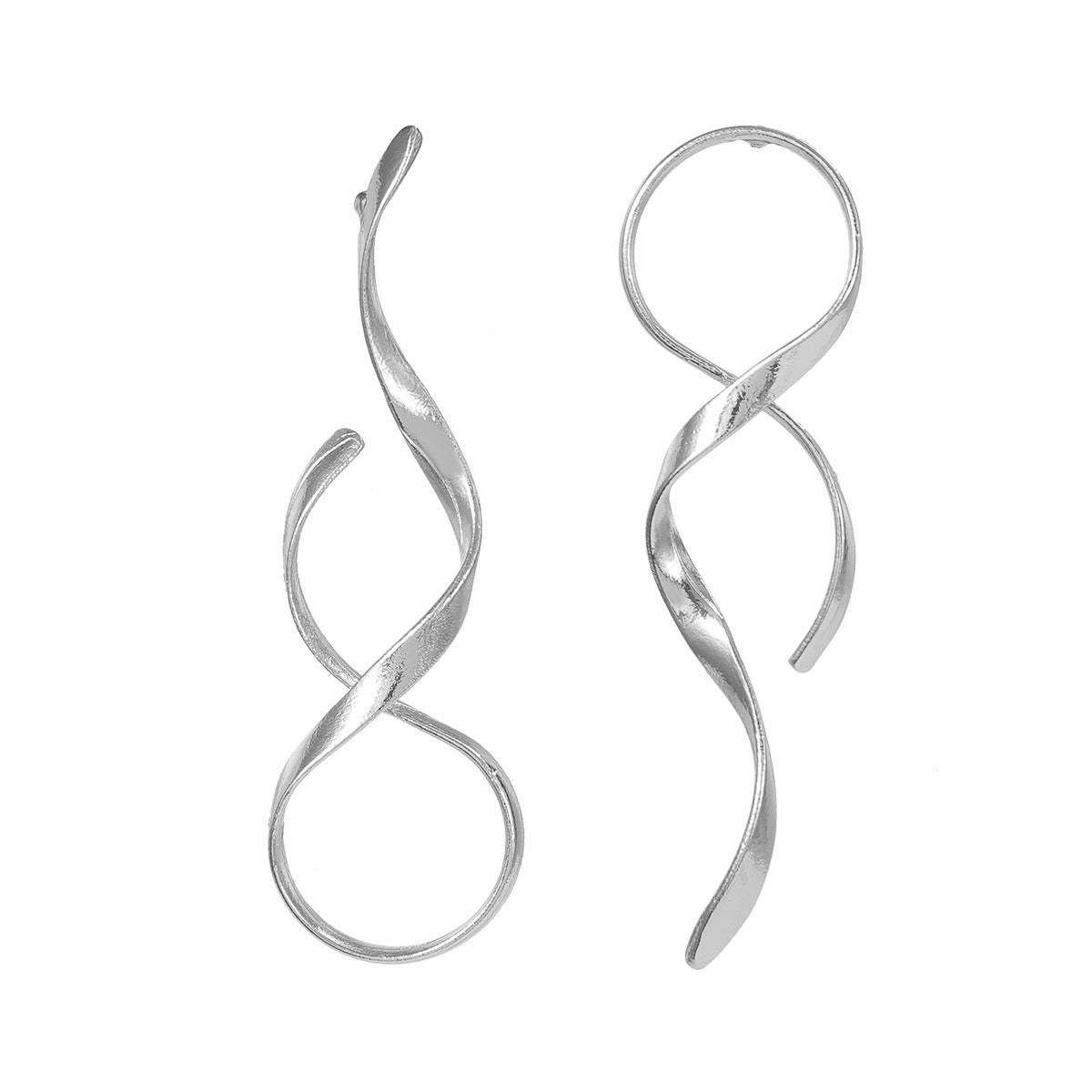 Alloy Curved Lines Exaggerated Earrings