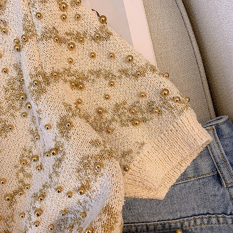 Vintage Beaded Knitted T-Shirt