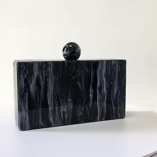 Marble Grain Acrylic Crossbody Box Bag