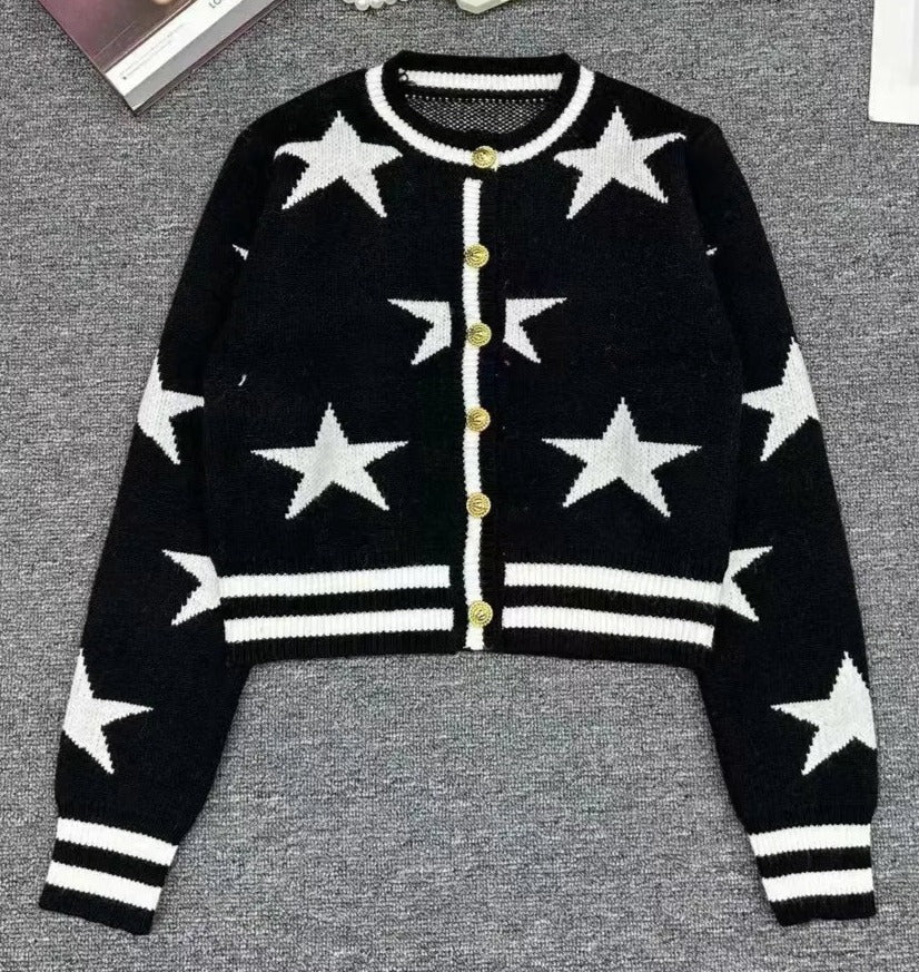 Stars Stripes Knitted Cardigan