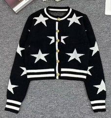 Stars Stripes Knitted Cardigan