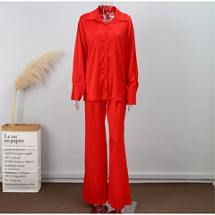 Satin Long Sleeve Loose Set