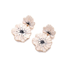 Alloy Drip Oil Flower Earrings