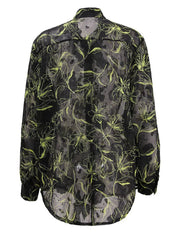 Sheer Floral Print Long Sleeve Shirt