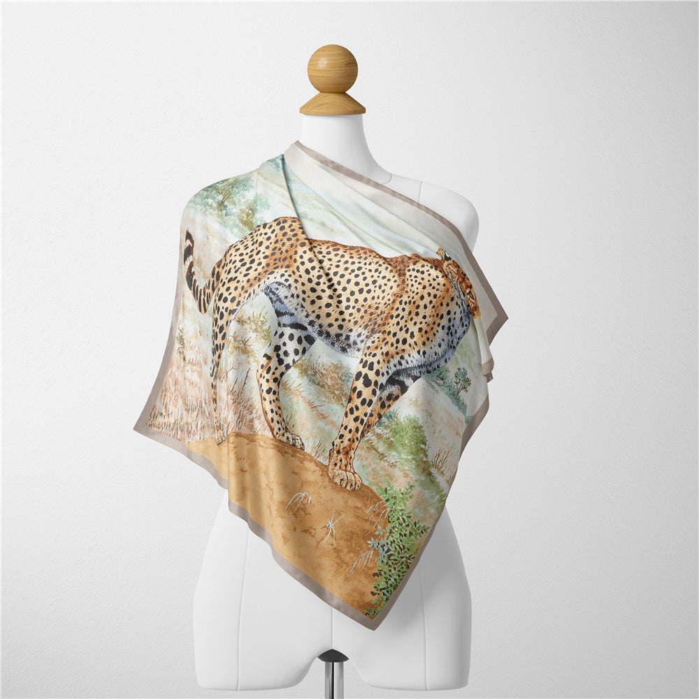 Grassland Leopard Square Scarf