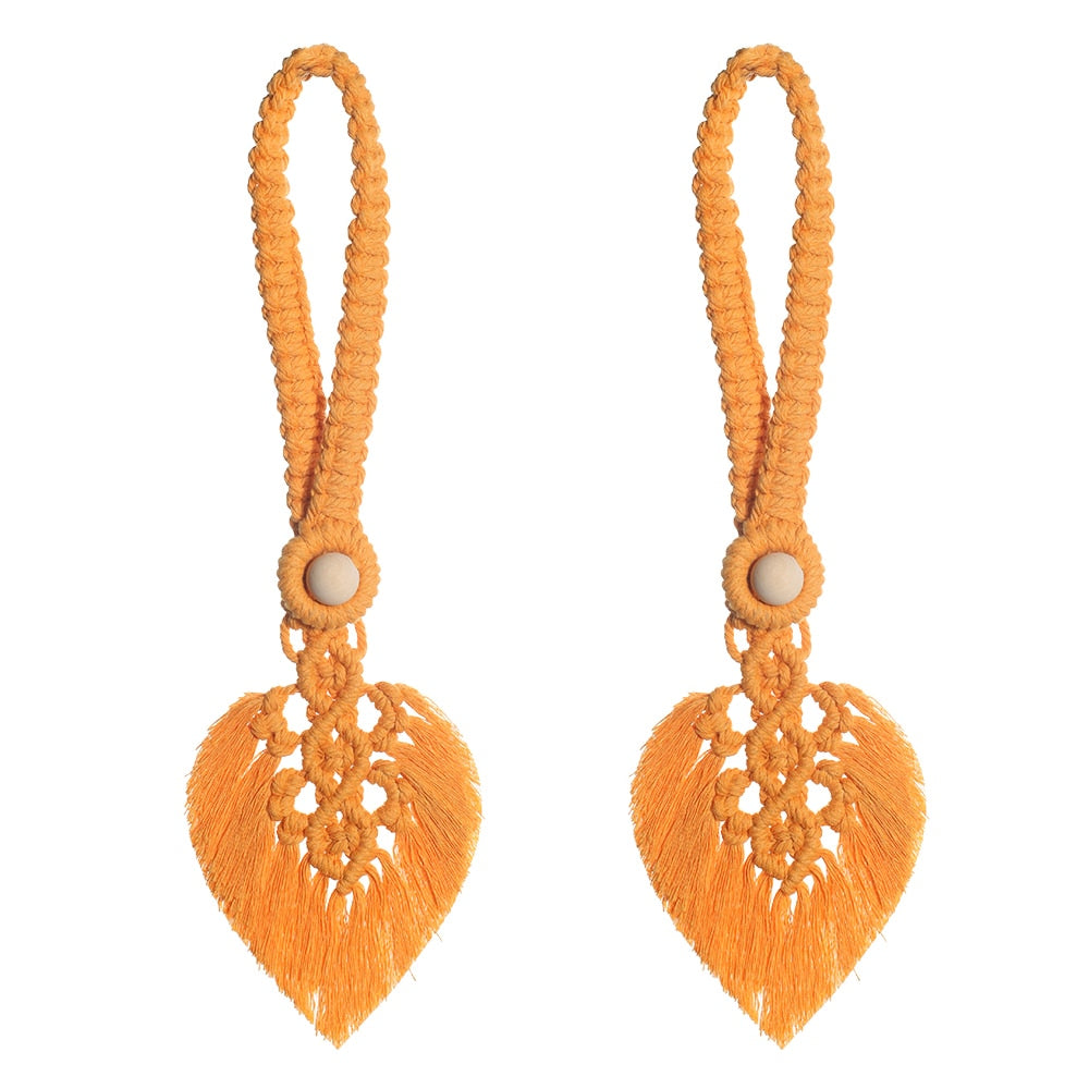 2 Pack Macrame Curtain Tiebacks Decorative Curtain With Bead Kawaii Boho Room Decor Home Living Room Decoration Gift