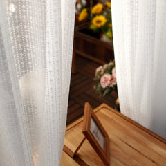 Korean White Embroidered Voile Curtains For Bedroom Window Curtain For Living Room Sheer tulle Curtain Blinds Custom Made Drapes