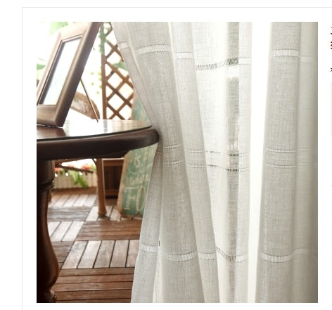 Cotton linen hollow tulle curtains For Bedroom Window Curtain For Living Room Sheer Curtains Blinds Custom Made Drapes curtains