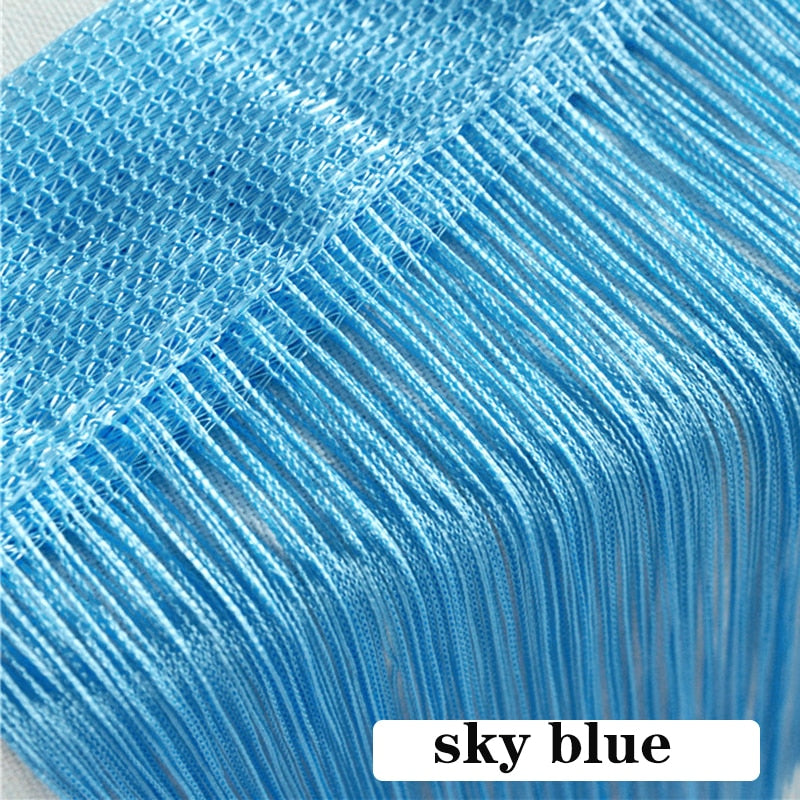 100CM X 200CM Thread Curtains Screen Ribbon String Divider Blind for Living Room Door Wall Window Panel Tassel Curtain