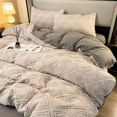 Queen Bedding Set King Size Gray Color Bed Sheet Sets funda nordica cama 135 Double Size Bed Linen Euro Geometric Beds