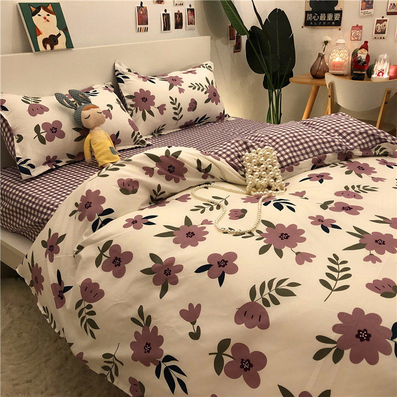 Boys Girls Bedding Set Fashion Adult Children Bed Linen Duvet Quilt Cover Pillowcase Cute Cartoon Bear Polyester Flat Sheets