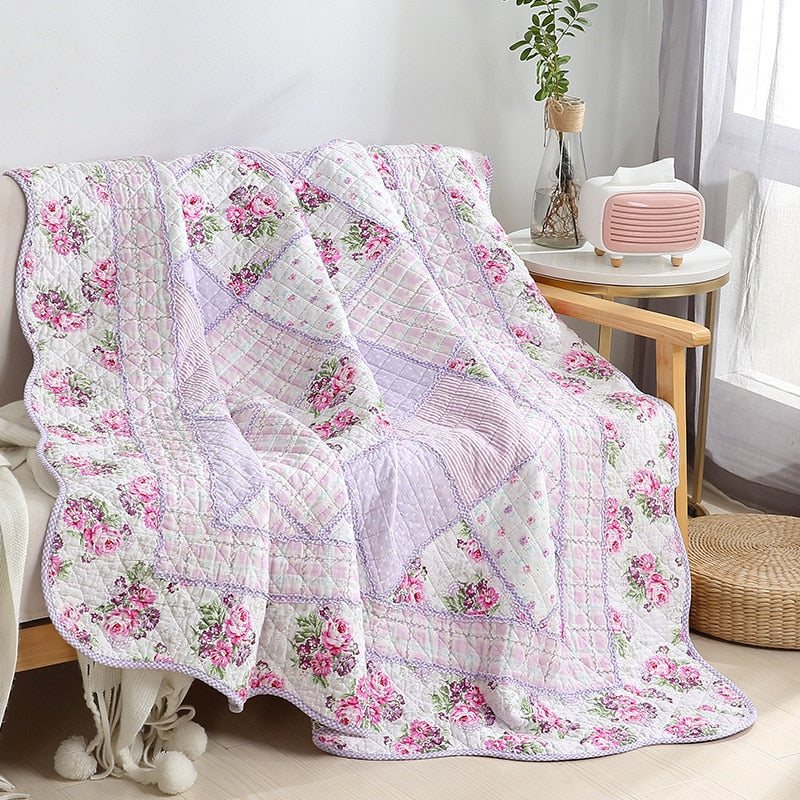Patchwork Cotton Bed Quilt 1PC Bedspread on the Bed CHAUSUB Coverlet for Summer Twin 150*200 Sofa Cover Floral Quilted Blanket
