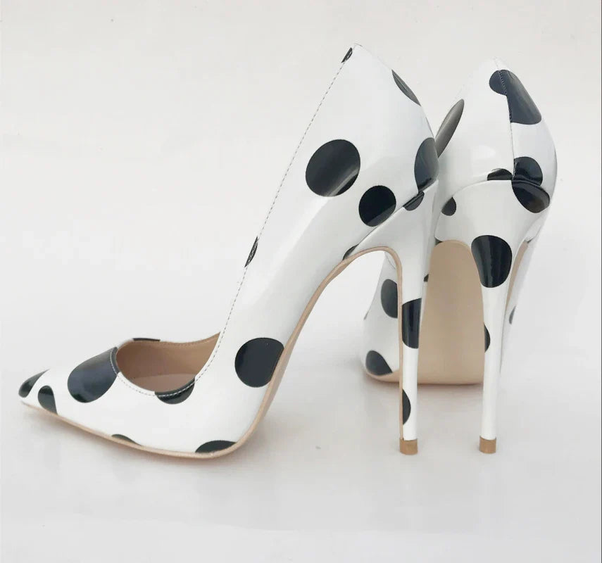 Polka Dots Low Cut Stilettos