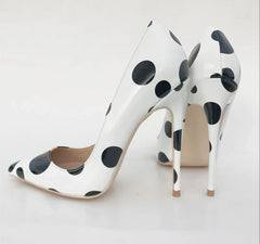 Polka Dots Low Cut Stilettos